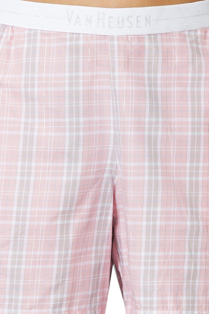 Van Heusen Women Lounge Shorts - 100% Cotton - Allover Print, Plush Back Elasticized Waistband, Peach Finish_55503_Cotton Candy_S - Image 5
