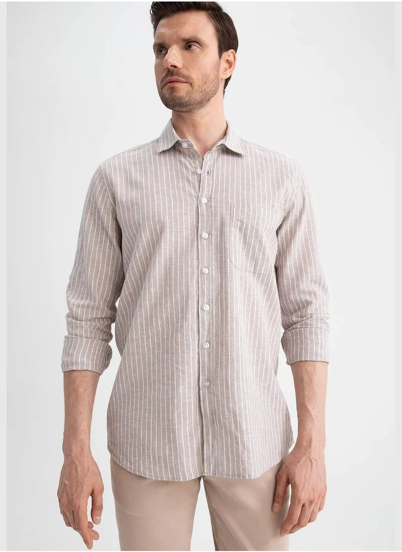 DeFacto Regular Fit Long Sleeve Striped Shirt