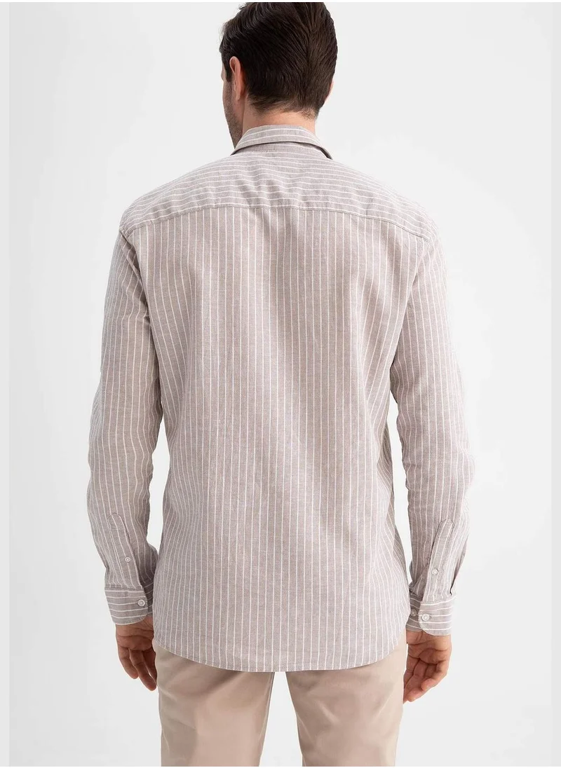DeFacto Regular Fit Long Sleeve Striped Shirt