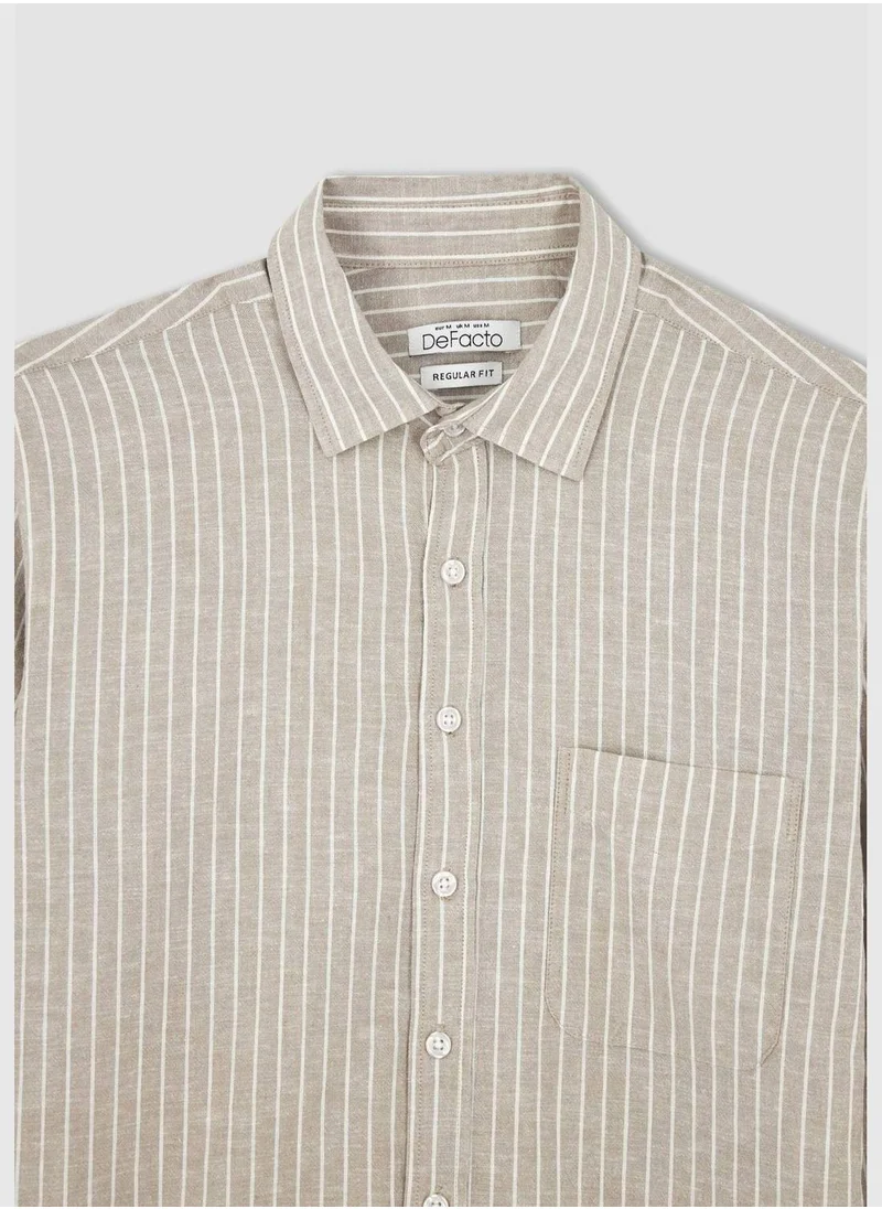DeFacto Regular Fit Long Sleeve Striped Shirt