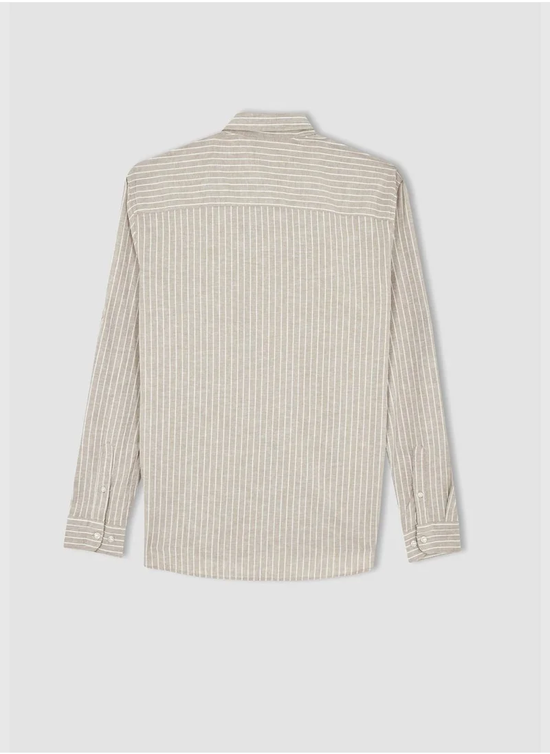 DeFacto Regular Fit Long Sleeve Striped Shirt
