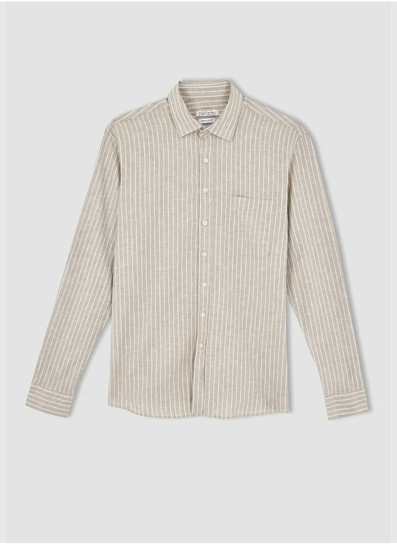 DeFacto Regular Fit Long Sleeve Striped Shirt