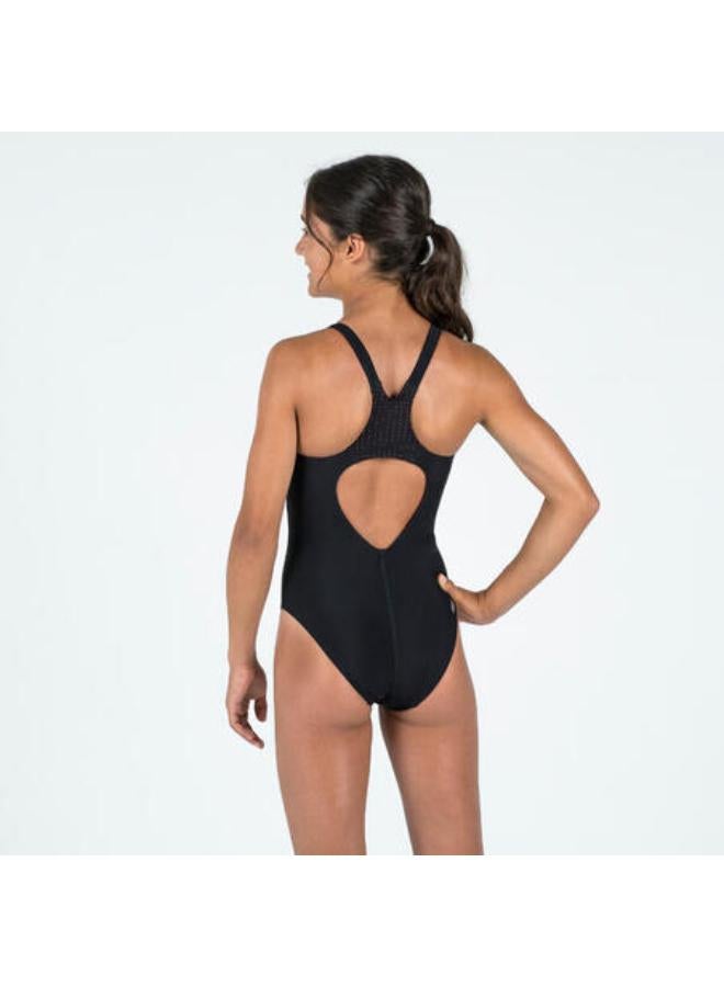 NABAIJI Girls’ swimming 1-piece swimsuit - 500 Kamyleon black - Image 3