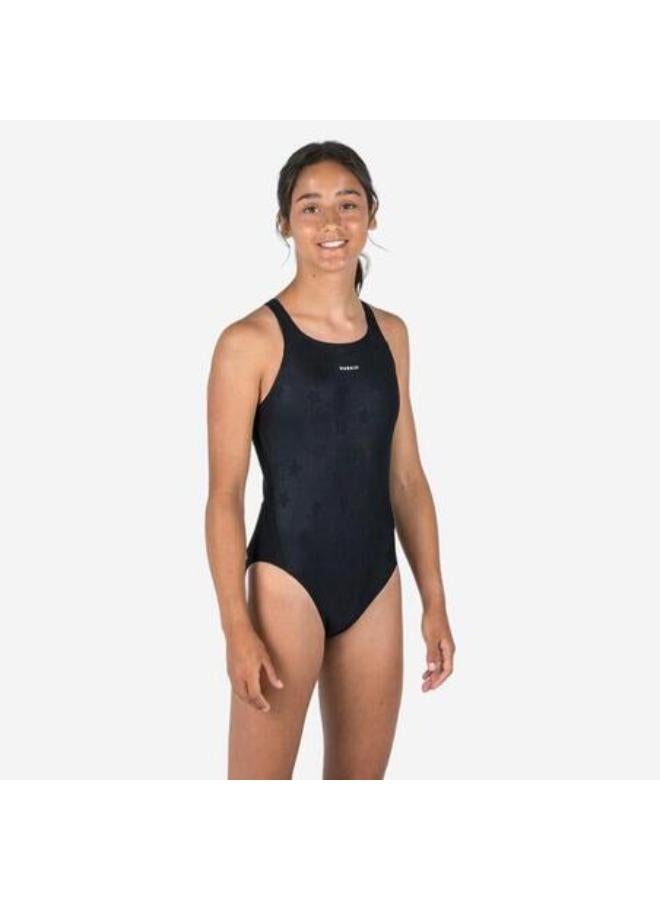 NABAIJI Girls’ swimming 1-piece swimsuit - 500 Kamyleon black - Image 1