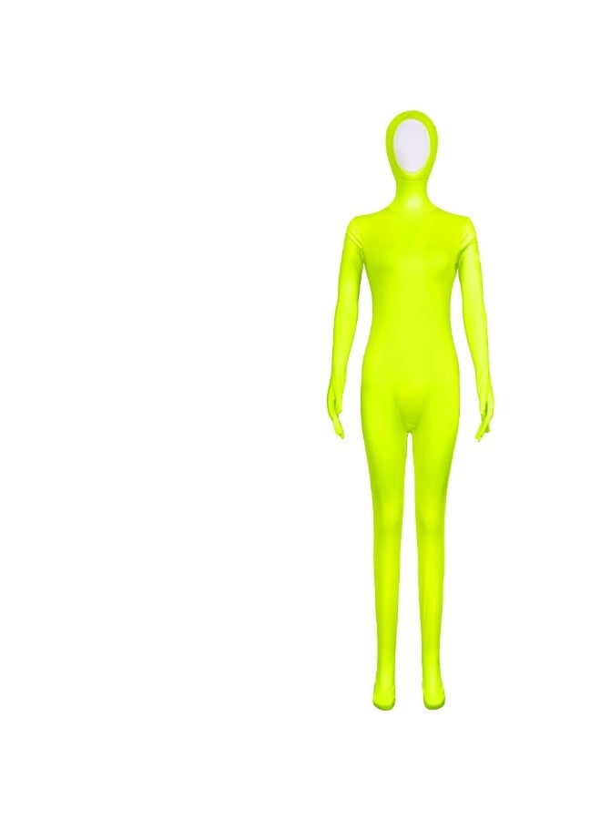 NIBEMINENT Women's face exposed one-piece dress, one-hand and one-foot tight-fitting dress, stage performance i solid-color dance costume - Image 1