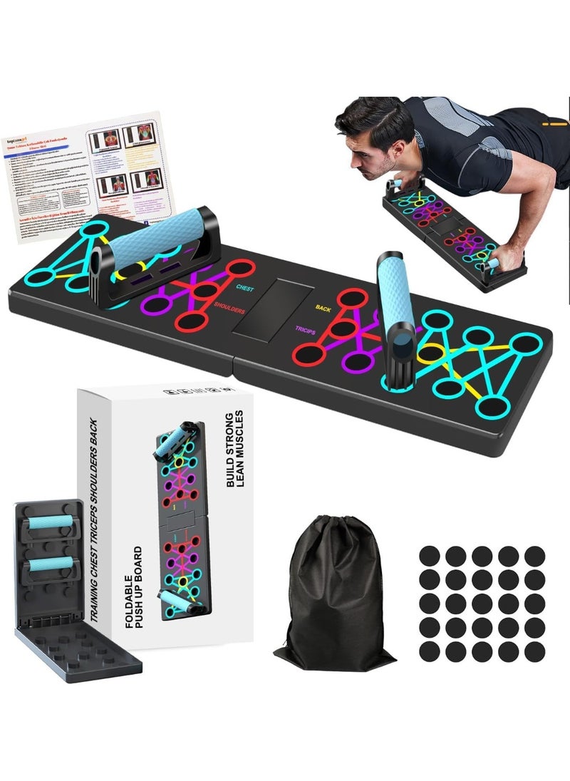 Necomi 12 in-1 Push Up Board, Necomi Press Up Board for Home Gym, Foldable Pushup Board Portable Strength Training Equipment, Multi-function Fitness Workout  - Image 1