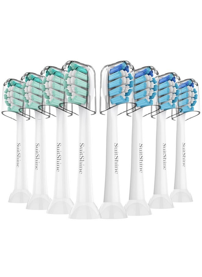 SuitShine - Replacement Toothbrush Heads Compatible With Philips Sonicare Replacement Heads, Sonicare Replacement Brush Head And More Snap-On Handles, 8 Pack - Image 1