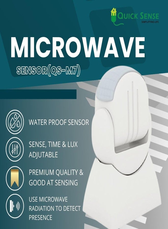 Quick sense(QS-M7+H1) | IP65 Wall Mounted Microwave Motion Sensor | 220v -115 DB | Hooter Security Alarm | Home Securities | Loud Sound -300-350 Meter - Image 5