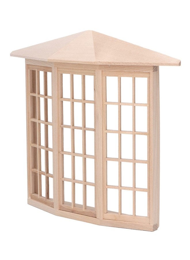 Srdh Dollhouse Bay Window, 1:12 Miniature Dollhouse Furniture 24 Pane Wooden Window, Mini Doll House Furniture Window Model Decoration for DIY Doll House - Image 1