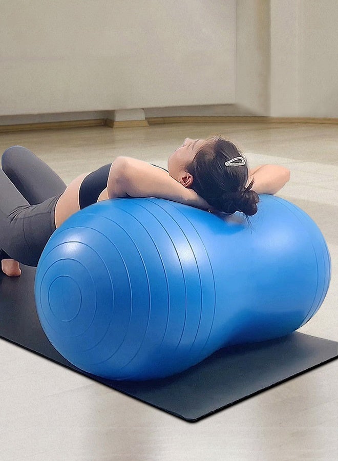 Hanayo Exercise Yoga Ball Inflatable Peanut Ball Kids Exercise Ball with Pump Exercise Equipment Yoga Pilates Core Training(Blue) - Image 2