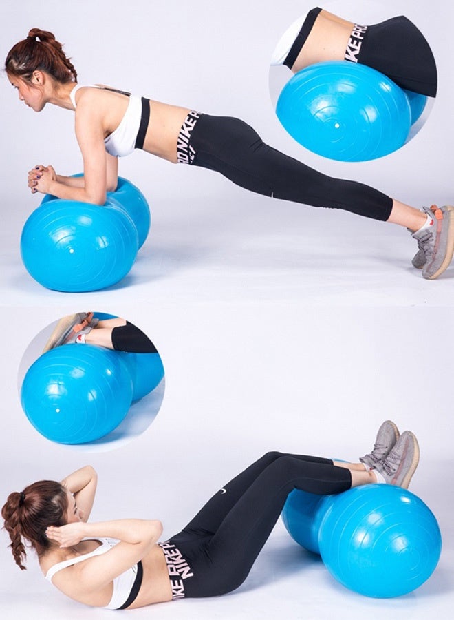 Hanayo Exercise Yoga Ball Inflatable Peanut Ball Kids Exercise Ball with Pump Exercise Equipment Yoga Pilates Core Training(Blue) - Image 4