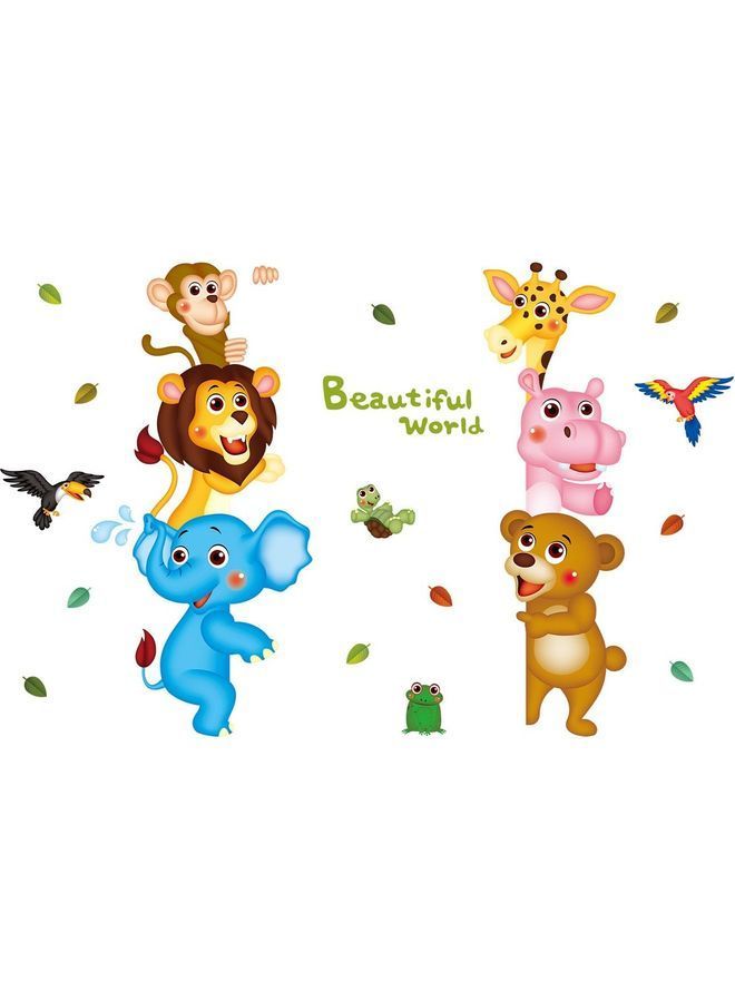 نيبمينينت ملصقات جدارية بنمط حيوانات متعدد الألوان - Image 1