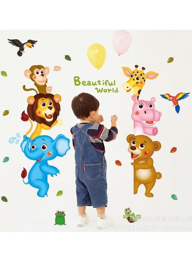 نيبمينينت ملصقات جدارية بنمط حيوانات متعدد الألوان - Image 3