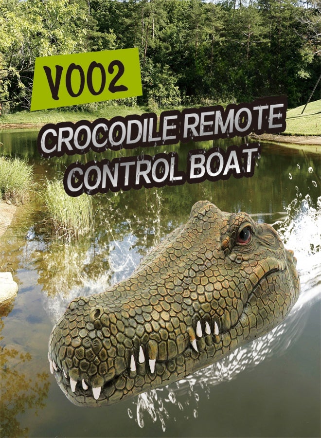 فلاي تيك لعبة قارب Flytec V002 RC للهالوين، قارب سباق كهربائي يعمل بجهاز تحكم عن بعد بتردد 2.4 جيجا هرتز، مناسب لحمامات السباحة، مزود برأس تمساح مزيف. - Image 1