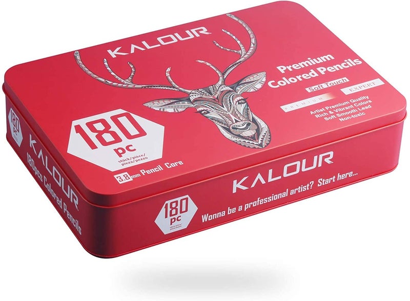 KALOUR Artists Premium Colour Pencil Set in Elegant Tin Box -180 Colour Pencil 3.8 mm Soft Core Pencil… - Image 4