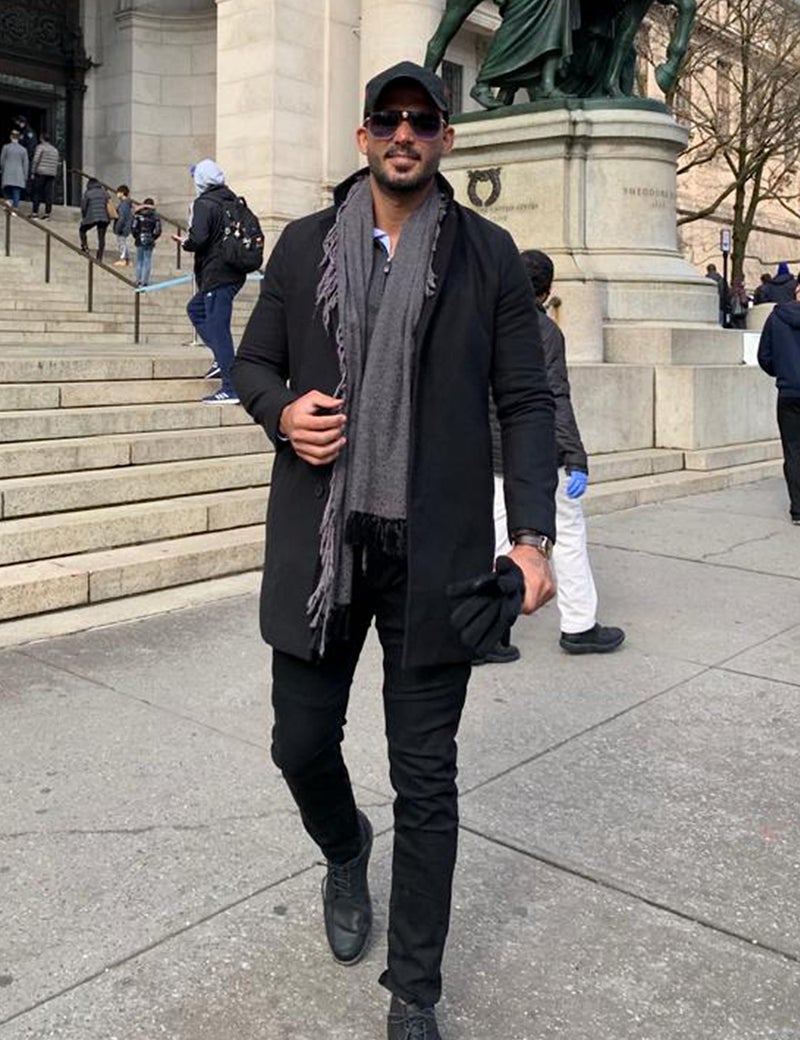 Springrain Men's Wool Blend Pea Coat Notched Collar Single Breasted Overcoat Warm Winter Trench Coat(Black-L) - Image 5