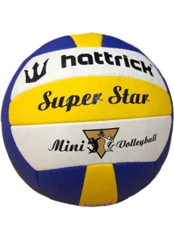 Hattrick Superstar Mini Volleyball Ball Yellow Navy Blue White 