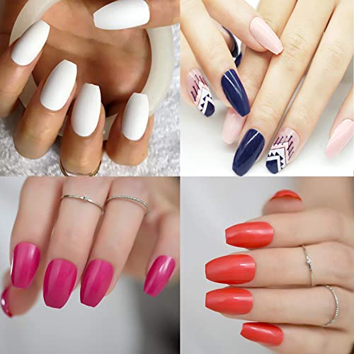 Beuniar Acrylic Clear Nails Tips Short Coffin 500PCS Ballerina Artificial False Nail Tip Full Cover 10 Sizes with Box for Art Salons & Home DIY - Image 4