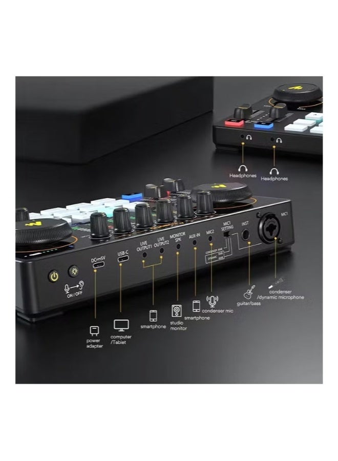ماونو كارت صوت Maono AME2، وحدة إدخال صوتي Maonocaster، معدات بودكاست، مصفوفة متكاملة للستوديو للبث المباشر، الجيتار، الحاسوب - Image 5