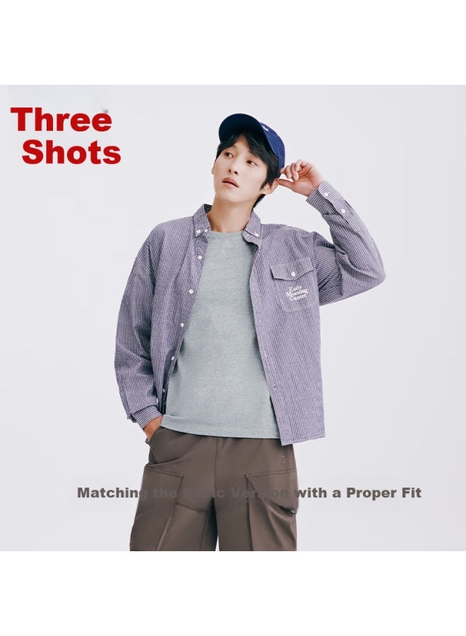 Threegun men's Round Neck Short Sleeve T-shirt All-match Casual Men's Undershirt - Image 1