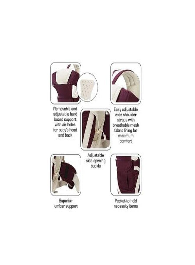 Laee cute Baby Carrier 4 in 1/Carry Bag/Cuddler Kids Facing in and Out Position Baby Carrier (Navy to Cream) (Wine to Cream) - Image 3