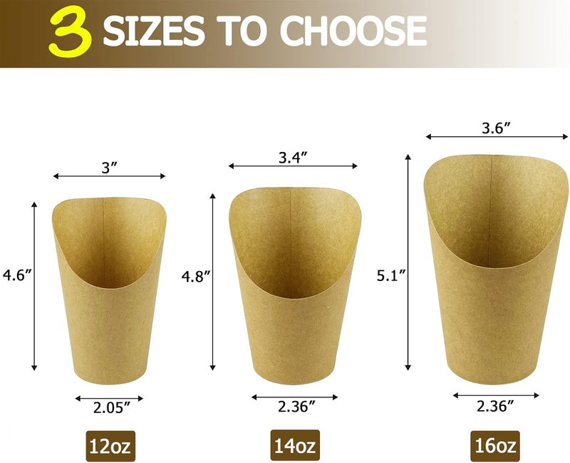 CAMKYDE 50 Pcs French Fries Holder, 12oz Disposable Paper French Fry Cups Charcuterie Cups for all Occasions (12oz) - Image 2