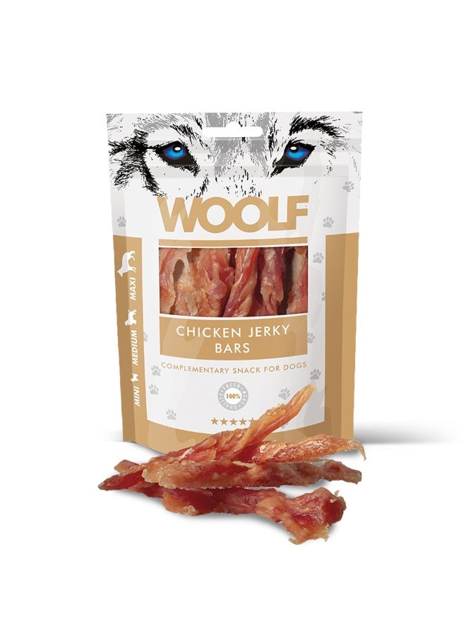 Woolf Chicken Jerky Bars 100% Natural Dog Treats High in Protein Grain-Free No Artificial Additives Ideal for All Dog Sizes - Image 1