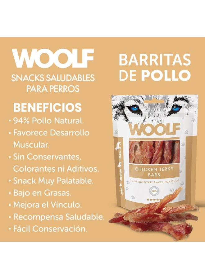 Woolf Chicken Jerky Bars 100% Natural Dog Treats High in Protein Grain-Free No Artificial Additives Ideal for All Dog Sizes - Image 4