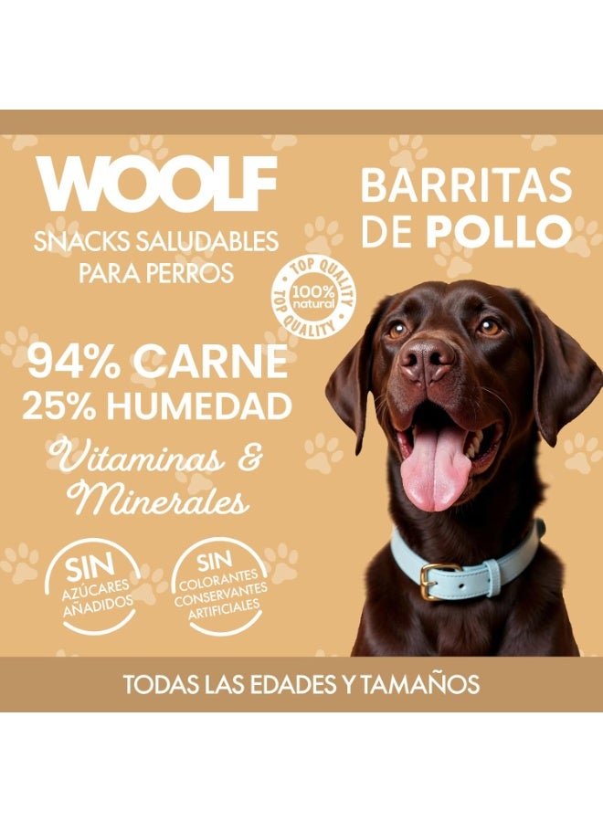 Woolf Chicken Jerky Bars 100% Natural Dog Treats High in Protein Grain-Free No Artificial Additives Ideal for All Dog Sizes - Image 3