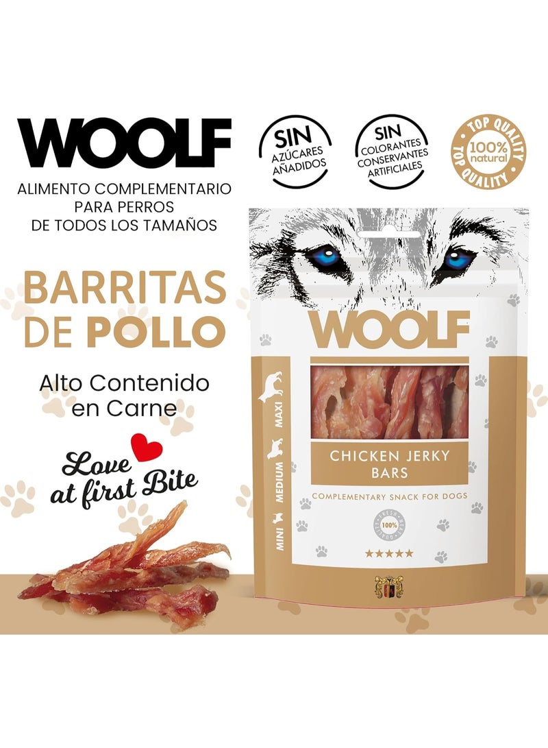 Woolf Chicken Jerky Bars 100% Natural Dog Treats High in Protein Grain-Free No Artificial Additives Ideal for All Dog Sizes - Image 2