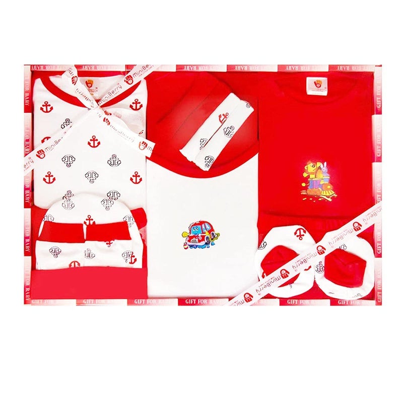 DADDY - G ® New Born Unisex Baby's Gift Set -13 Pieces (RED) - Image 1