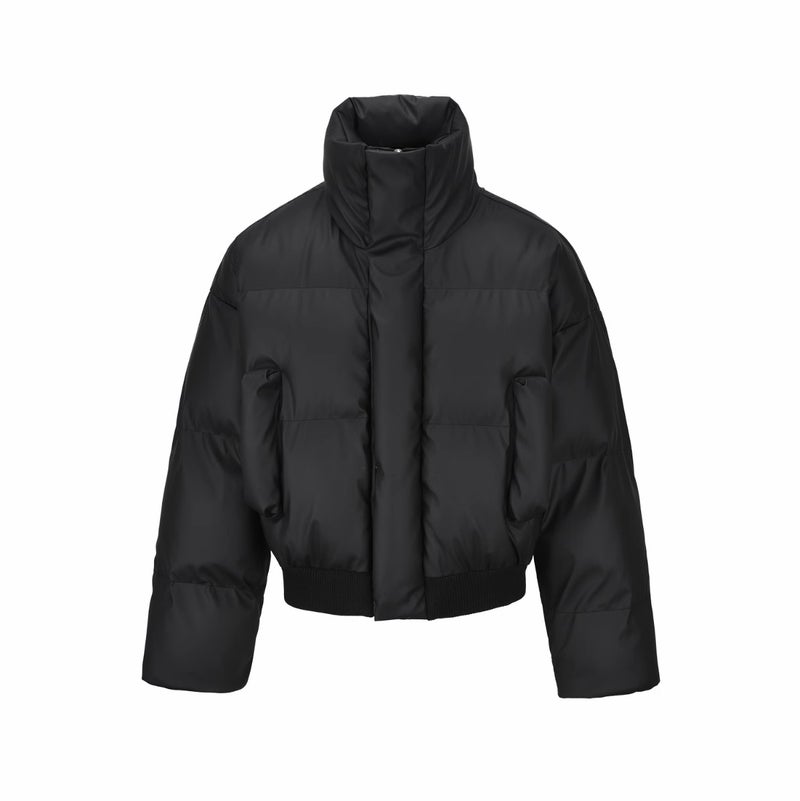 American Retro cleanfit High-grade Short Cotton-padded Clothes Mens Winter New Fashion Brand Casual Couples Cotton-padded Coat Black 