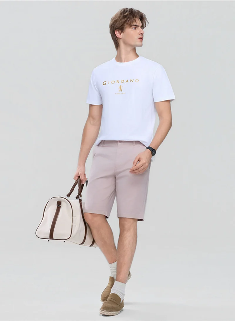 GIORDANO  Men’s Slim Twill Bermuda Shorts with Stretch Waist for Men | Best Price UAE