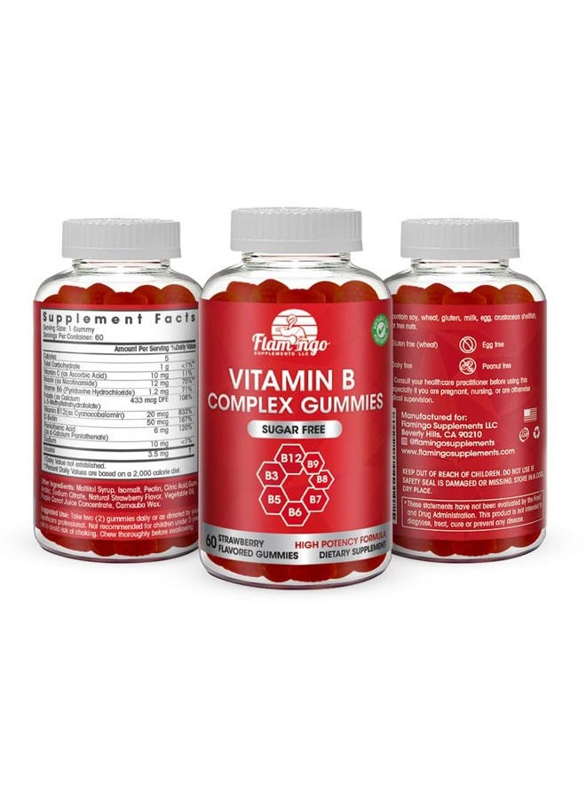 Flamingo Supplements Vitamin B Complex Gummies: Vitamin B12, B7, B6, B3 (Niacin), B5, B8, B9 (Folate)- Third Party Tested- Supports Prenatal- Vegan Diet- Older Adults -Hair - B Complex Vitamin Supplement- Two Month Supply - Image 5