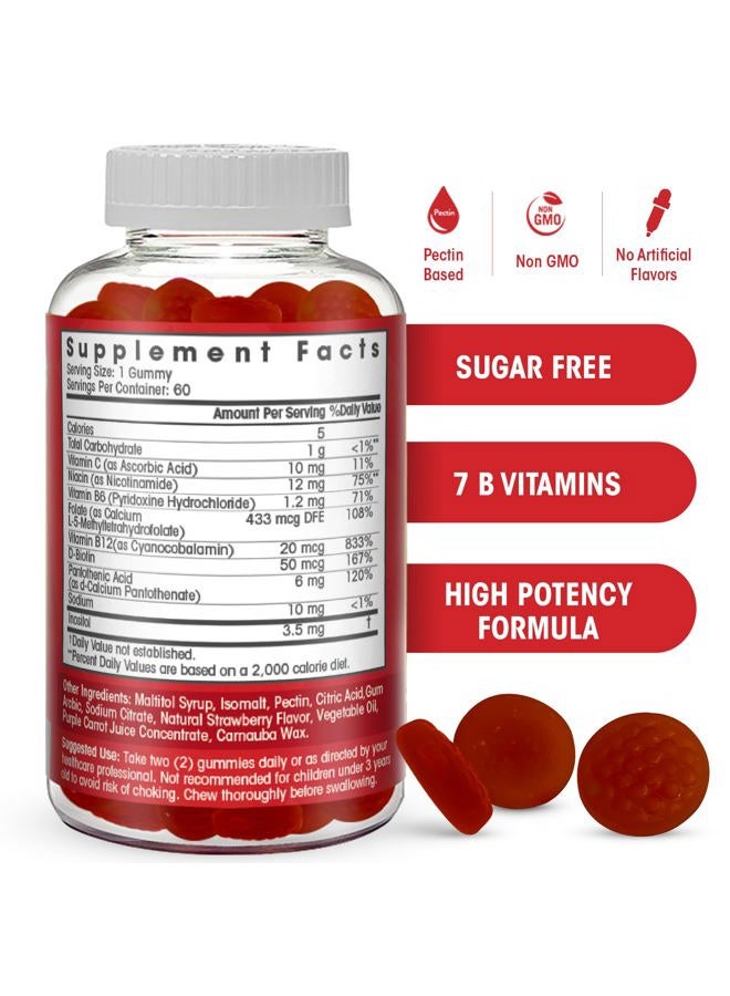 Flamingo Supplements Vitamin B Complex Gummies: Vitamin B12, B7, B6, B3 (Niacin), B5, B8, B9 (Folate)- Third Party Tested- Supports Prenatal- Vegan Diet- Older Adults -Hair - B Complex Vitamin Supplement- Two Month Supply - Image 3