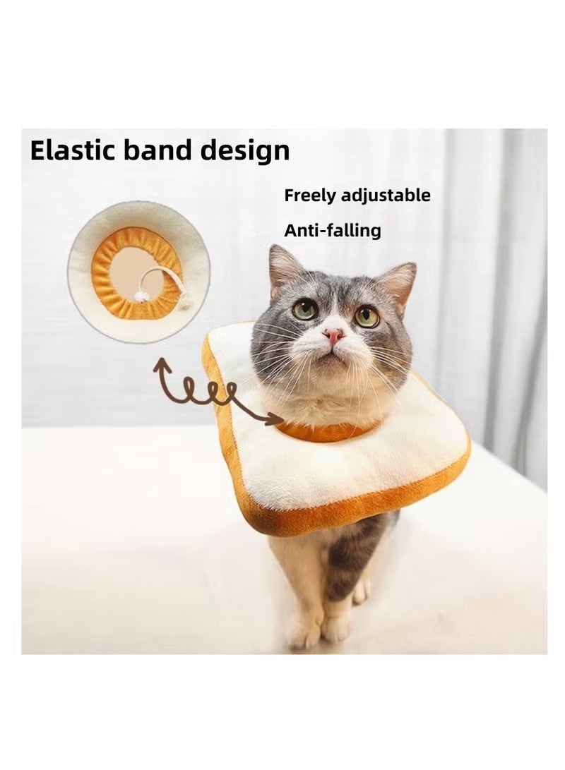 Adjustable Cat Recovery Collars & Cones, Soft Toast-Shaped Elizabethan Collar for Cats and Dogs, Prevents Licking and Biting Post-Surgery, Comfortable, Fits Neck Sizes 23-30cm - Image 5