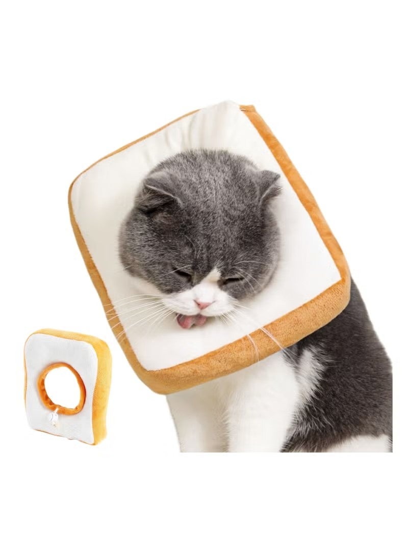 Adjustable Cat Recovery Collars & Cones, Soft Toast-Shaped Elizabethan Collar for Cats and Dogs, Prevents Licking and Biting Post-Surgery, Comfortable, Fits Neck Sizes 23-30cm - Image 1