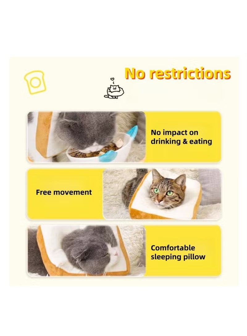 Adjustable Cat Recovery Collars & Cones, Soft Toast-Shaped Elizabethan Collar for Cats and Dogs, Prevents Licking and Biting Post-Surgery, Comfortable, Fits Neck Sizes 23-30cm - Image 3