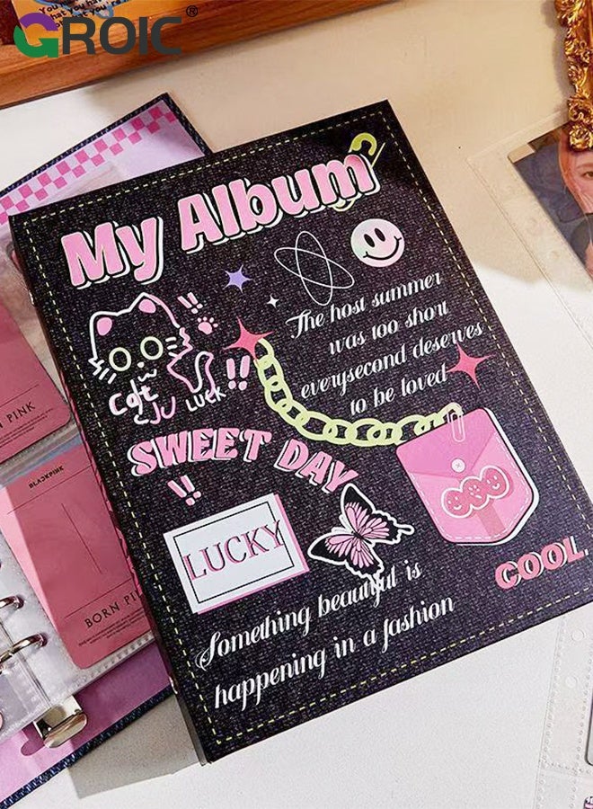 GROIC Polaroid Photo Album, American Retro, Black Cat,  Photo Album for Fujifilm Instax Mini Camera, Polaroid Mini Camera,Polaroid Snap Kpop Photocard Holder Book - Image 4
