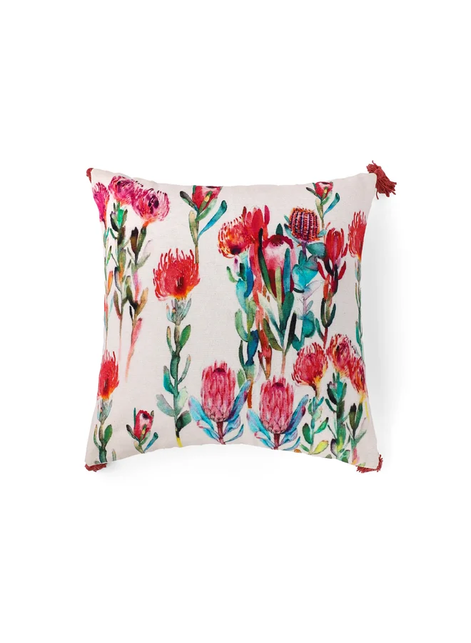 sanskrutihomes sanskrutihomes Floral Print Square Velvet Cushion Cover - 45 x 45 cm