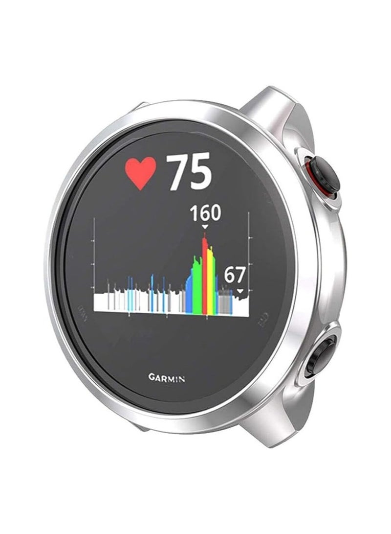 ELMO3EZZ Watch Bumper Protector Watch Protective Shell Non Scratch Watch Cover Case Compatible for Garmin Foruner 245 Music Smartwatch (Silver) - Image 1