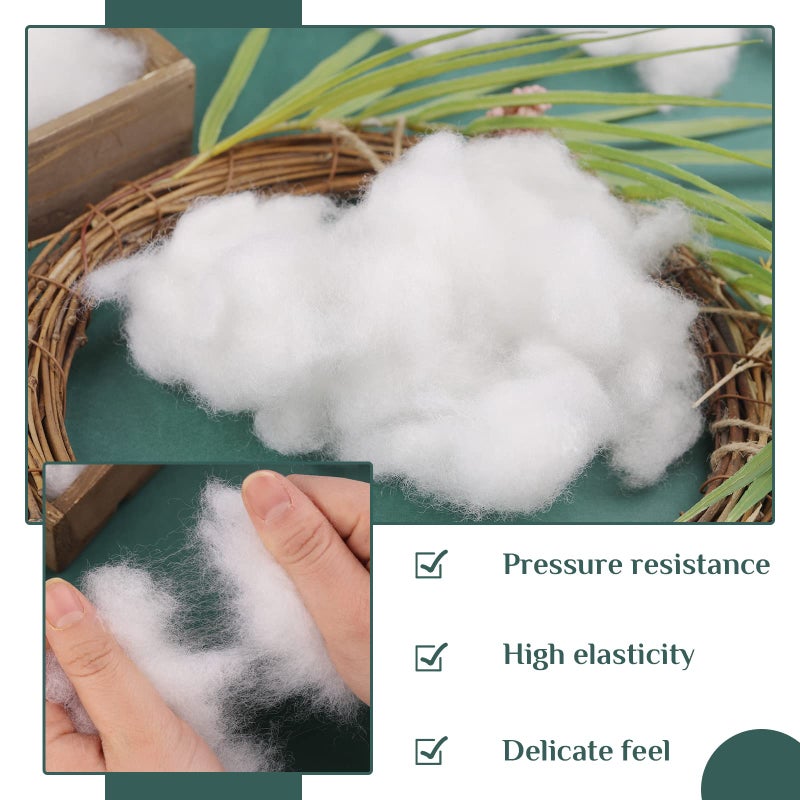 LOKUNN 2.12oz/60g Polyester Fiber, (2.12oz~3.97lb) Polyester Fiber Fill, Stuffing for Stuffed Animals, High Resilience Crochet Stuffing, Fill Fiber for Stuffed DIY Crafts - Image 4