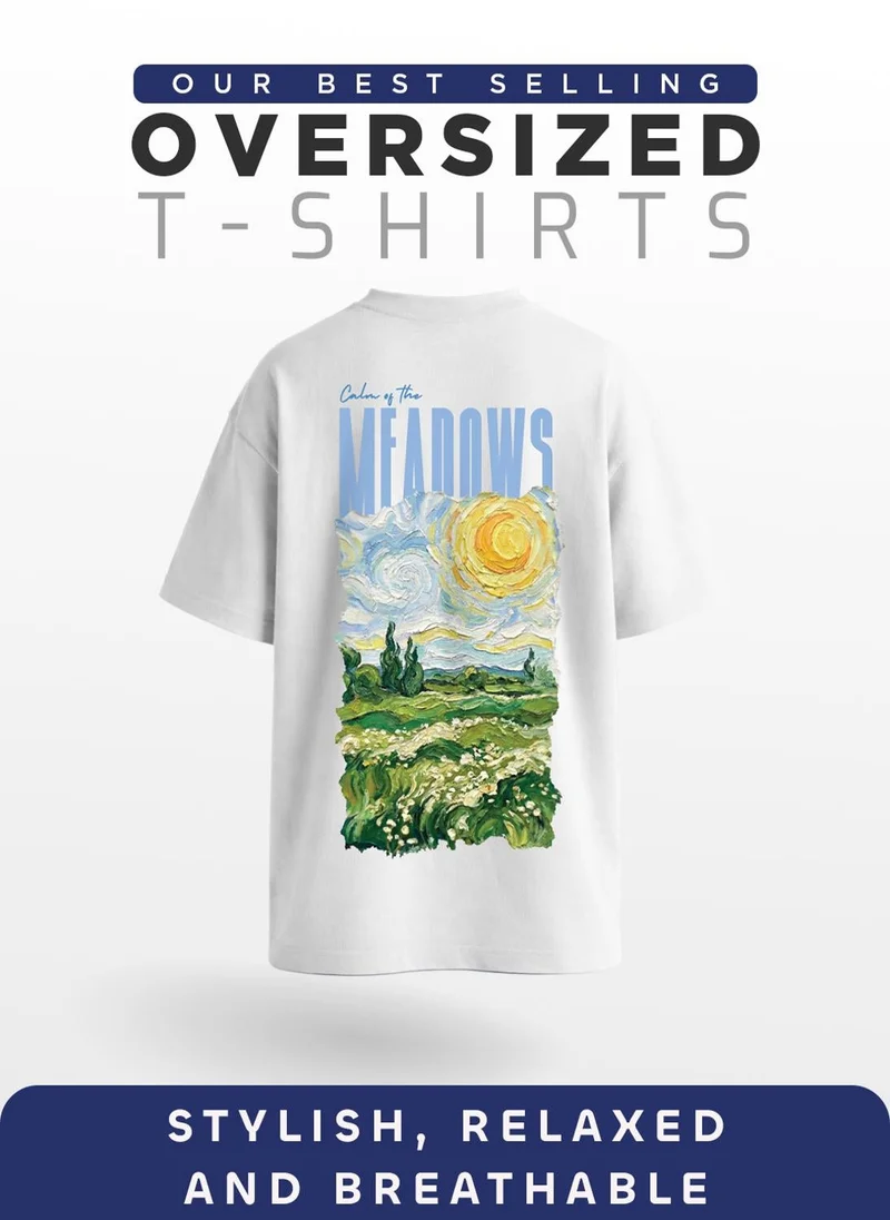 Nobero White Men Oversized Graphic Printed T-shirt for Men | Best Price UAE