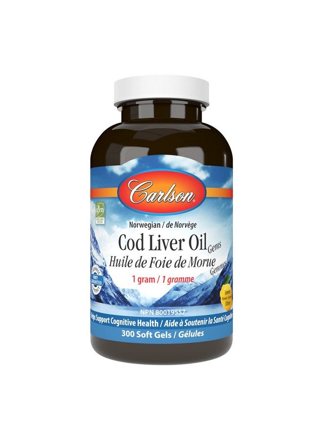 Carlson Labs Cod Liver Oil, Low Vitamin A, 230mg Omega-3, 300 Count - Image 1