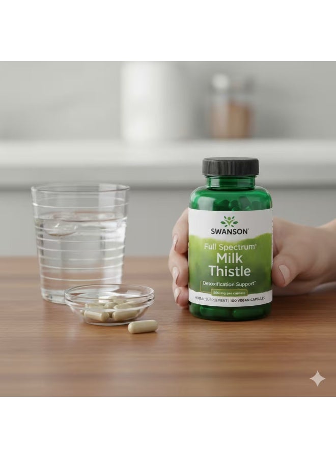 SWANSON Full Spectrum Milk Thistle, 500 mg, 100 Vegan Capsules - Image 2