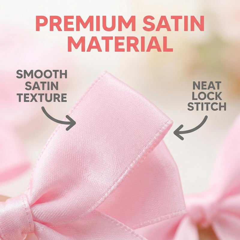 Luuao 50 Pcs Pink Gift Wrap Bows,3.3 Inch Elegant Satin Ribbon Bows â€“ Reusable, Easy Peel & Stick, for Gift Wrapping, Wedding, Birthday, Baby Shower, Christmas Decor (Includes 50 Adhesive) - Image 5