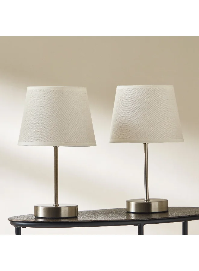 Home Box Emzie 2-Piece Metal Table Lamp Set with Linen Shade - 30 cm