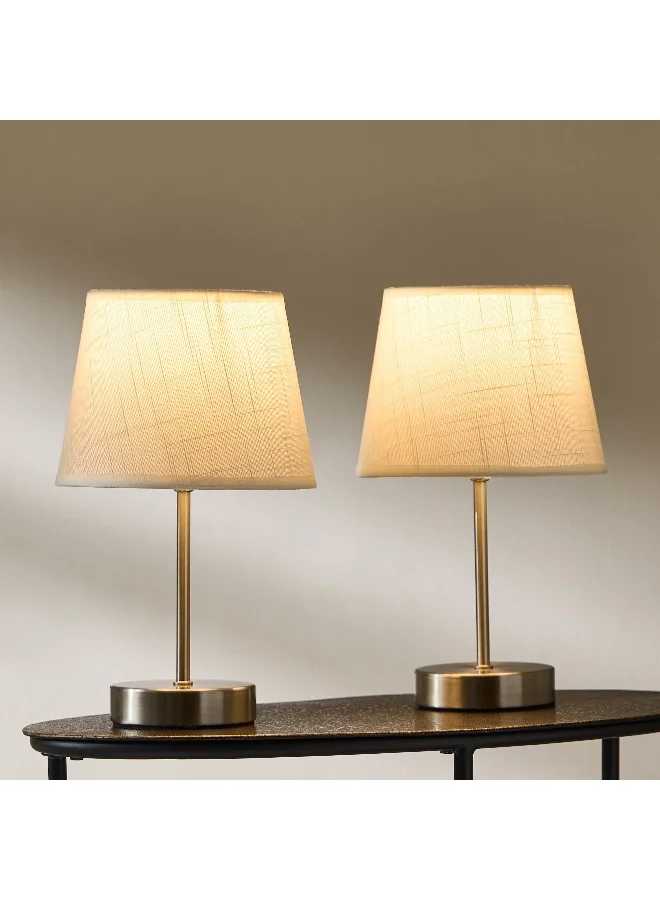Home Box Emzie 2-Piece Metal Table Lamp Set with Linen Shade - 30 cm