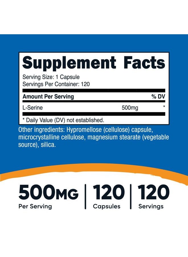 Nutricost L-Serine 500mg, 120 Capsules, 120 Servings - Vegetarian Capsules, Non-GMO, Gluten Free - Image 2