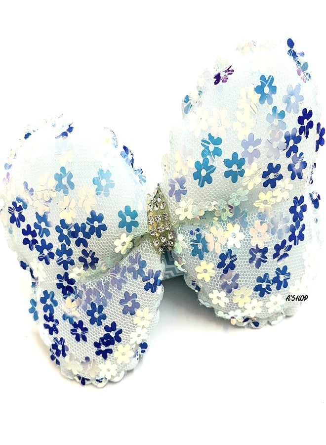 A'SHOP Shiny Net Sequin Big Bow Side Hair Pin or Clip for Girls, Girl Child, Baby (Any 1 Color) - Set of 1 - Image 5